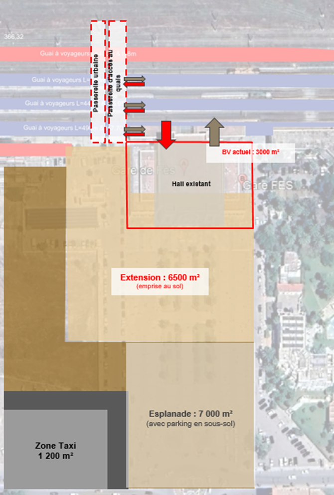 Plan de la gare de Fès